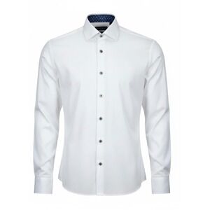 Luchiano Visconti Black Mens Dress Shirt White Button Up XL Hamsa Detail